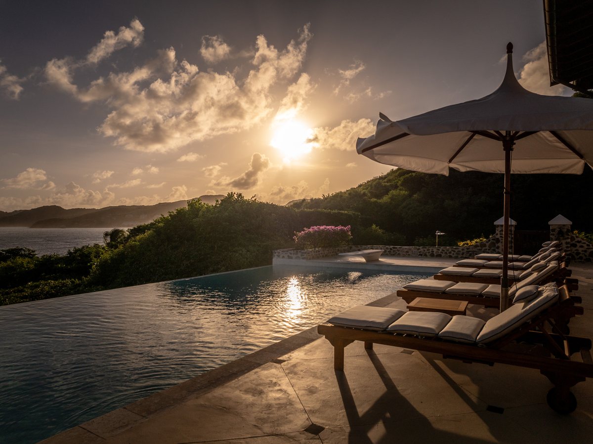 Big Blue Ocean, the pool at sunset