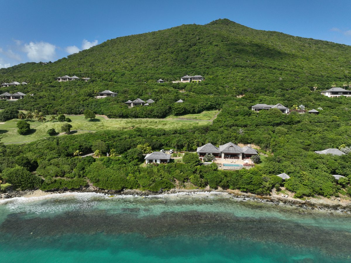 Beach House, from the sea, the villa on the hillside