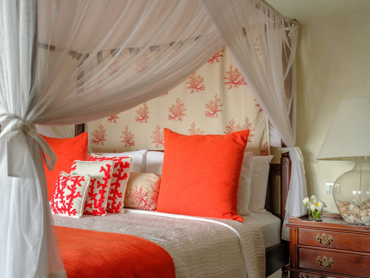Beach House, a bed by the window