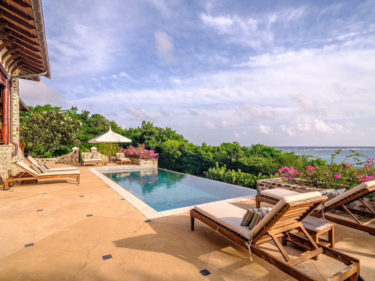 Beach House, the infinity pool and the sea
