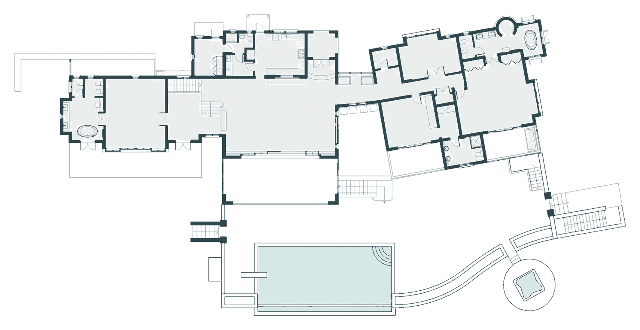 Floor plan of Big Blue Ocean, main floor