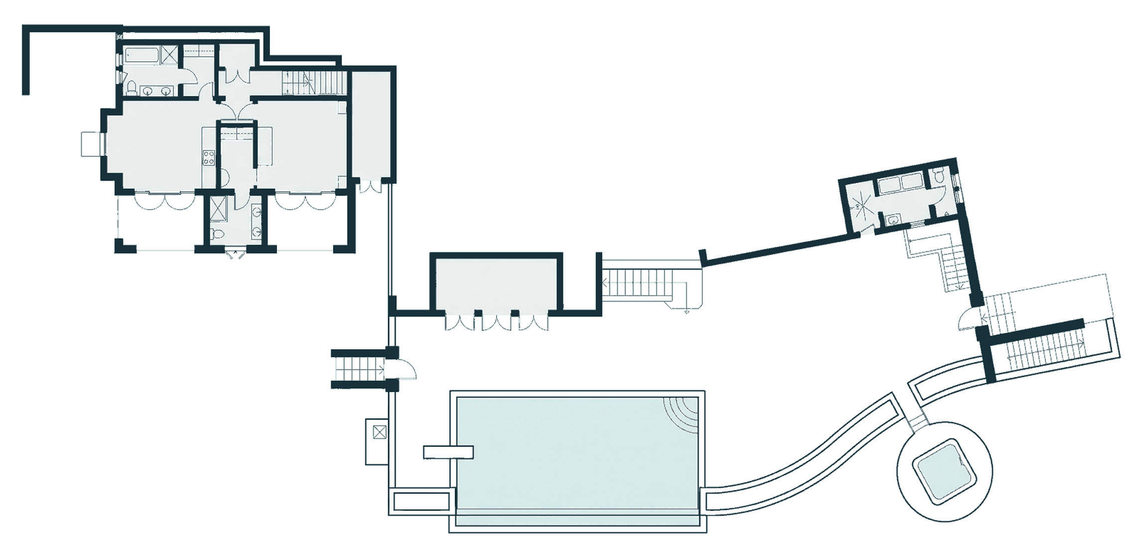 Floor plan of Big Blue Ocean, lower level