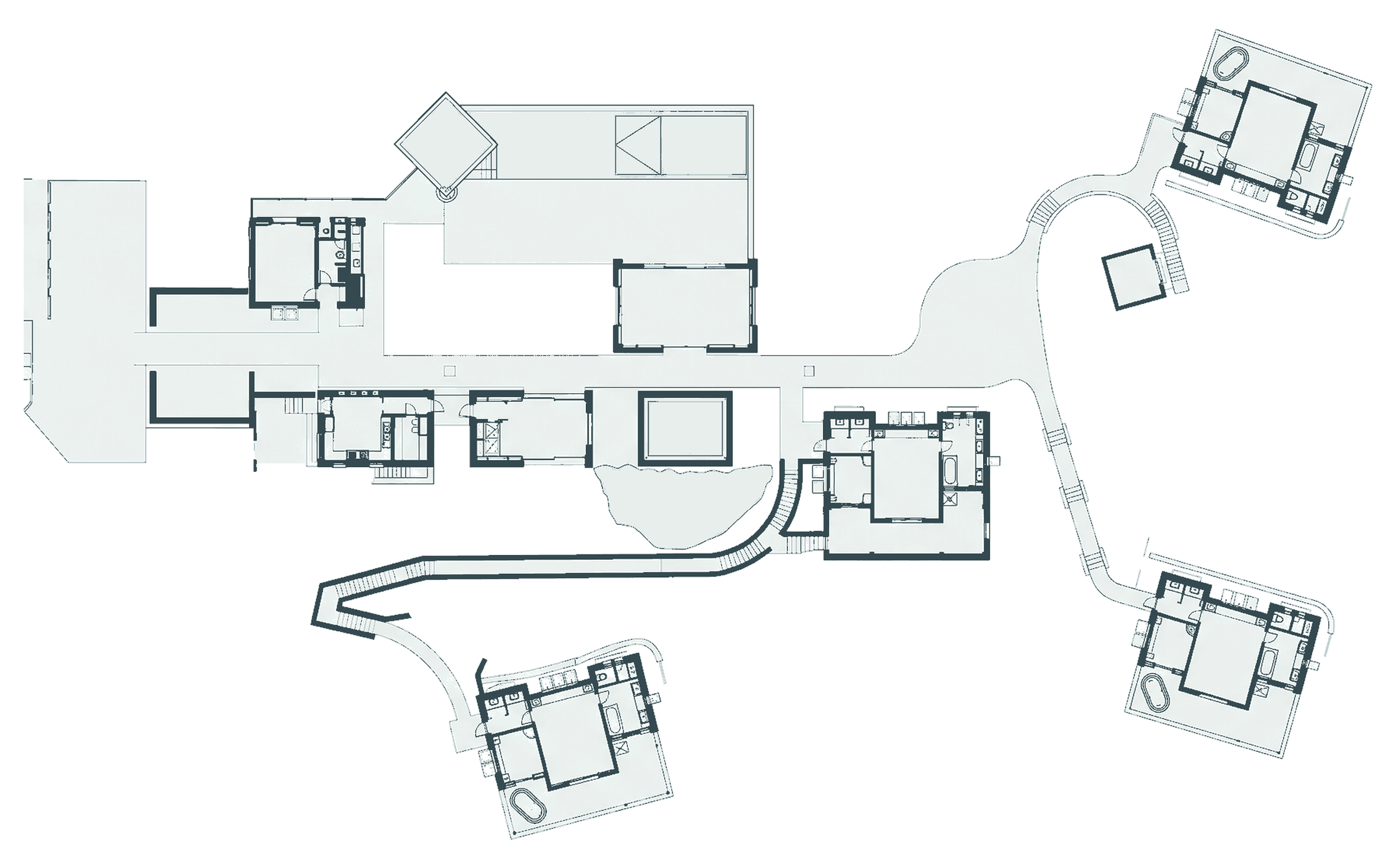 Floor plan of Il Sogno, the pavilions