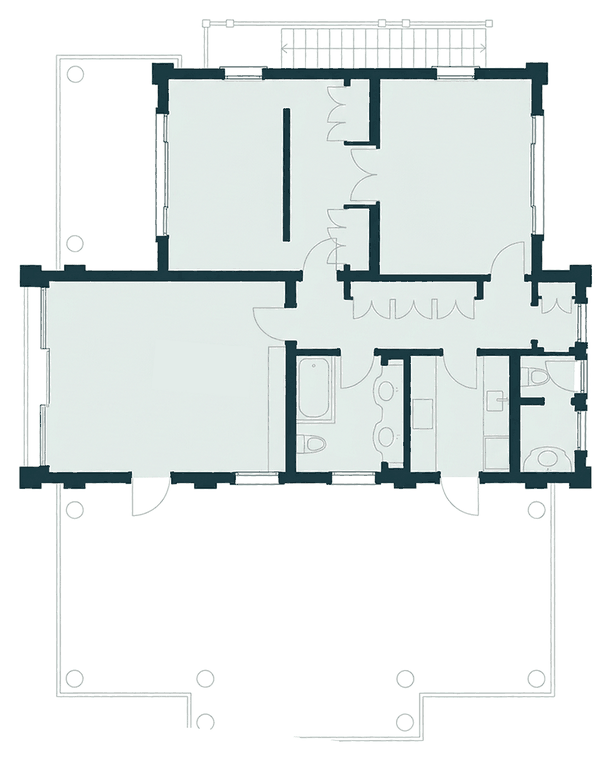 Floor plan of Turtle Creek, guest cottage