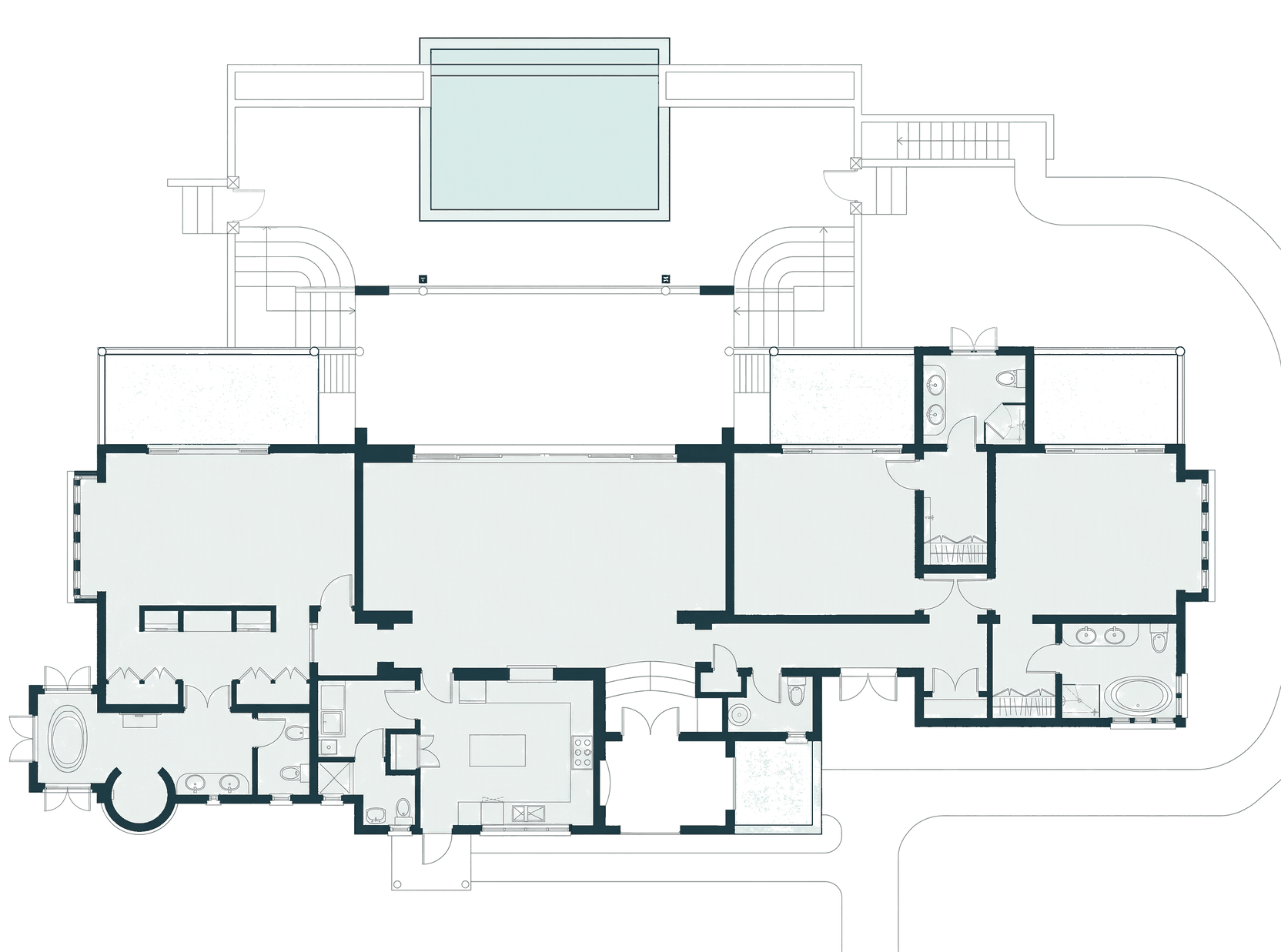Floor plan of Villa Ritz, the house