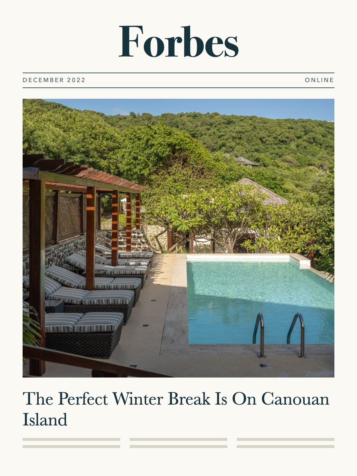 Forbes, December 2022: The Perfect Winter Break Is On Canouan Island