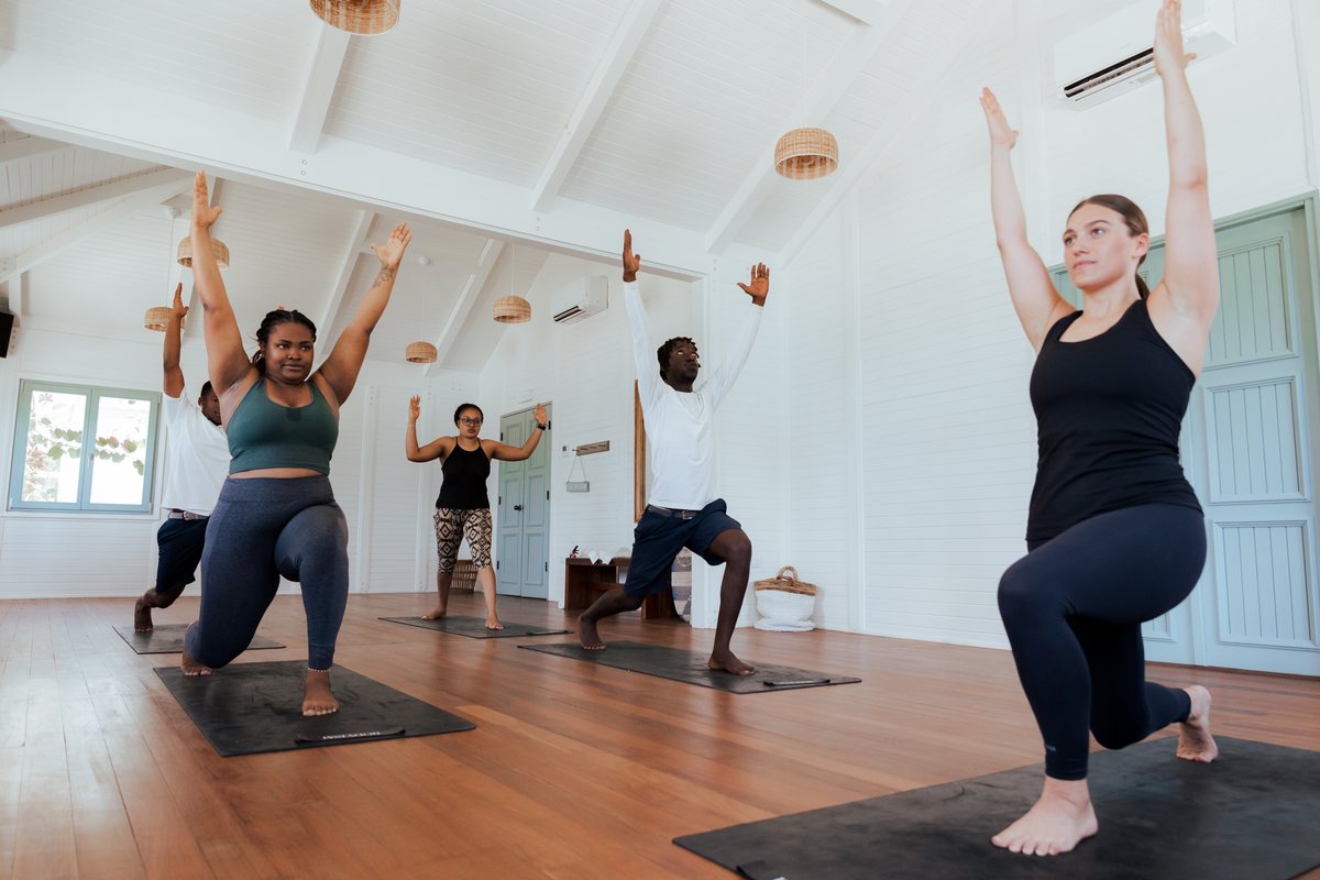 A class at the Pilates and movement pop-up