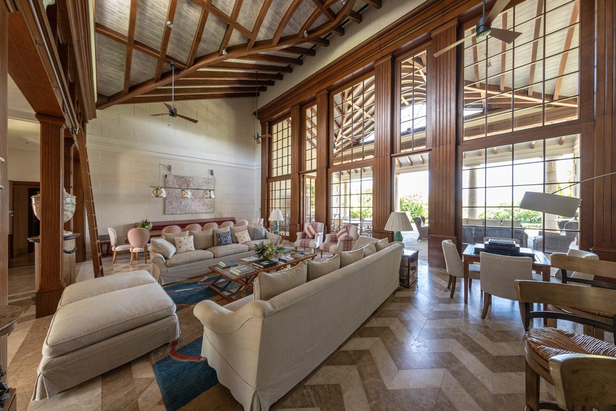 Turtle Creek, the living room under the high ceiling