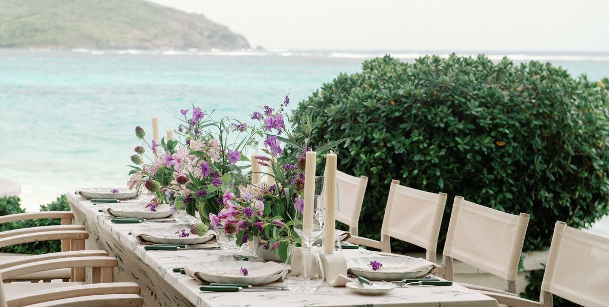 A wedding table by the sea